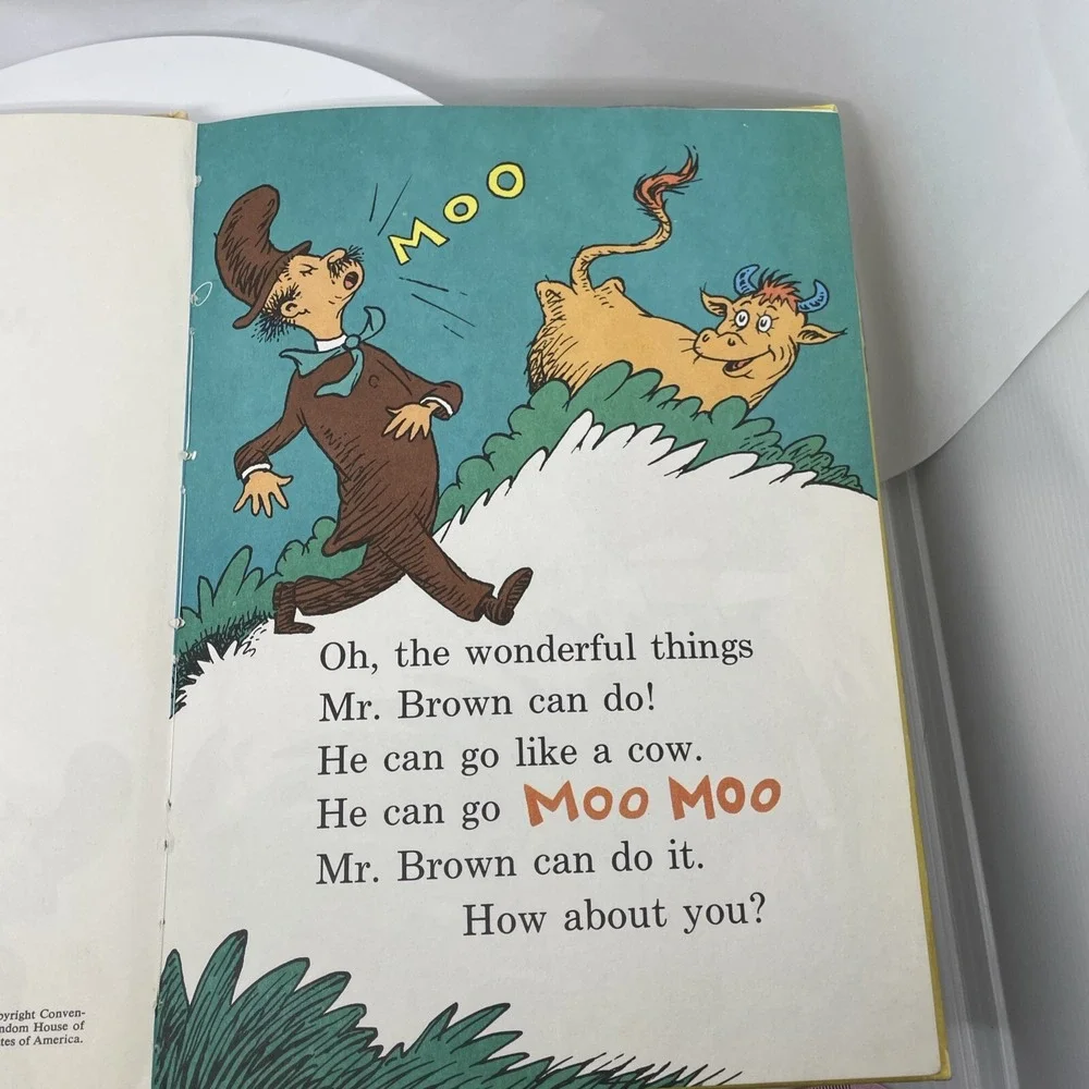 VTG Dr Seuss‎ Mr. Brown Can MOO Can you? Book Club Edition 1970 Hardcover